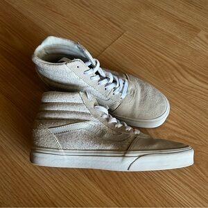 Vans Suede Gray Patterned High Top Sneakers Women’s 8